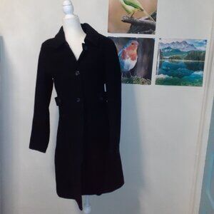 BGSD BLACK BUTTON UP PEA COAT- M
